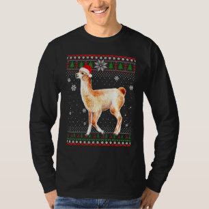 T-shirt Joyeux Noël Llama Casquette Père Noël Dans Snow Ug