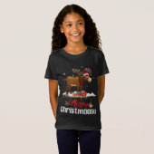 T-Shirt Joyeux Noël Lumière Moose Funny Noël (Devant entier)