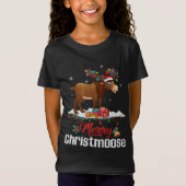 T-Shirt Joyeux Noël Lumière Moose Funny Noël (Devant)