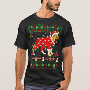 T-shirt Joyeux Noël Lumières Santa Chien Berger Allemand N