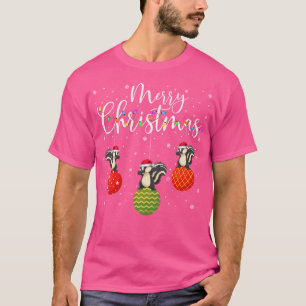 T-shirt Joyeux Noël Lumières Santa Hat Skunk Vilaine Noël