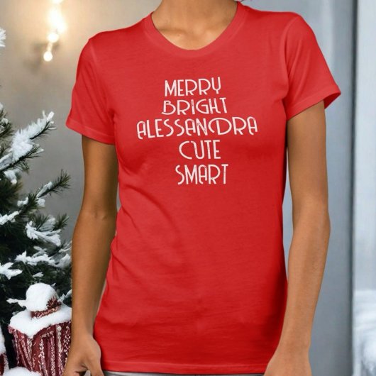 T-shirt Joyeux Noël lumineux monogramme de script