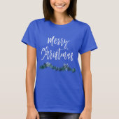 T-shirt Joyeux Noël main Lettré Script Garland (Devant)