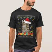 T-shirt Joyeux Noël Maine Coon Chat Ugly Sweater Père Noël (Devant)