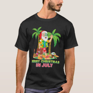T-shirt Joyeux Noël Mele Kalikimaka Père Noël Surf de surf