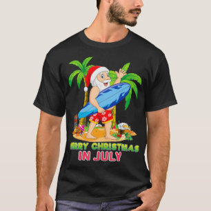 T-shirt Joyeux Noël Mele Kalikimaka Père Noël Surf de surf