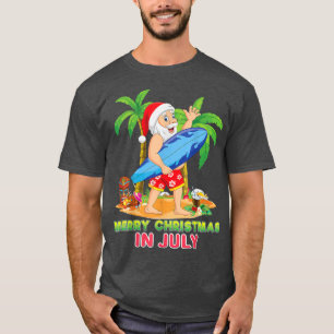 T-shirt Joyeux Noël Mele Kalikimaka Père Noël Surf de surf