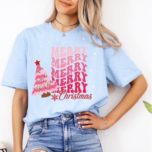 T-shirt Joyeux Noël Moderne Famille Femmes Noël Fun Mignon