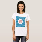 T-shirt Joyeux Noël Motif sans couture Texture bleue (Devant entier)