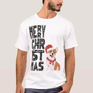 T-shirt Joyeux Noël - Noël des Noël des Corgi portant le c