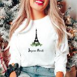 T-shirt Joyeux Noel Noël français avec la Tour Eiffel<br><div class="desc">Cette chemise de vacances élégante dit "Joyeux Noël" dans la typographie moderne française,  et a une image de la Tour Eiffel entourée de branches de pins et de cônes de pin pour une touche de Noël supplémentaire. Nous avons utilisé des oeuvres d'art de LABFcreations.</div>