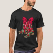 T-shirt Joyeux Noël Noël Noël Bottes Cowboy Coquette Bow P (Devant)