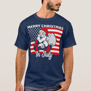 T-shirt Joyeux Noël Noël Noël Noël en Juillet 4 Party Père