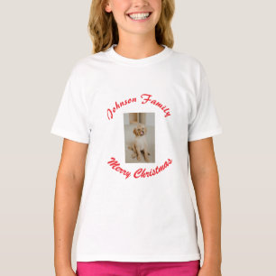 T-shirt joyeux noël nom de famille rouge photo animal fami