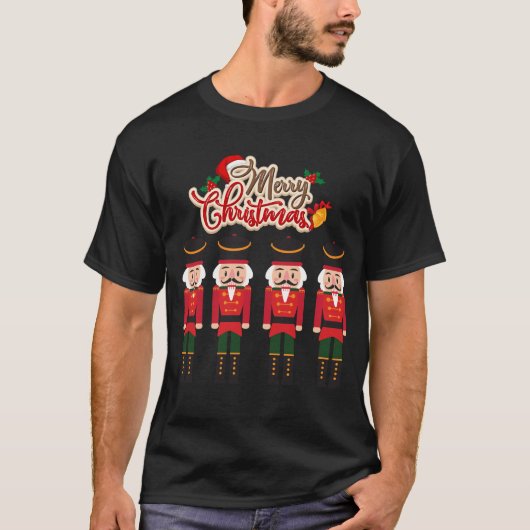 T-shirt Joyeux Noël Nutcracker Festive Tee de vacances (Devant)