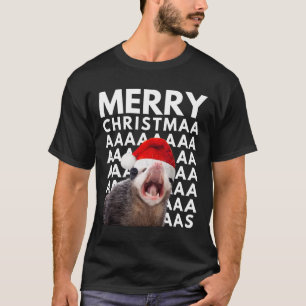 T-shirt Joyeux Noël Opossum Criant Amusement Hommes Femmes