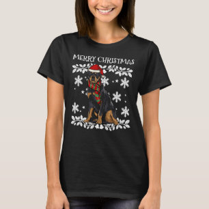 T-shirt Joyeux Noël Ornement Rottweiler Xmas Père Noël 7
