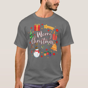 T-shirt Joyeux Noël Ornements Joyeux Noël Décoration De Jo