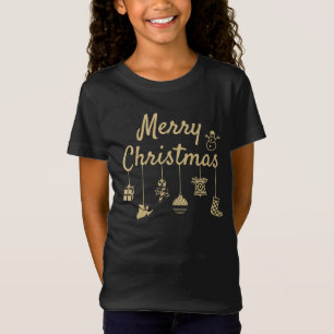 T-Shirt Joyeux Noël Ornements or