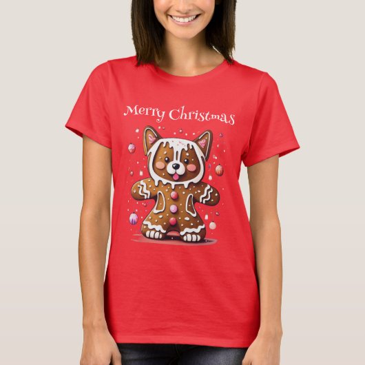 T-shirt Joyeux Noël pain d'épices Husky (Devant)