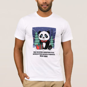 T-shirt Joyeux Noël Panda Mignon New York Holi