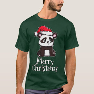 T-shirt Joyeux Noël Panda Ours Santas Casquette Panda 2