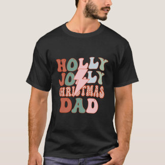 T-shirt Joyeux Noël Papa Papa Papa Papa Retro Noël Famille