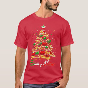 T-shirt Joyeux Noël Pâtes Italiennes Sapin de Noël pour Mo