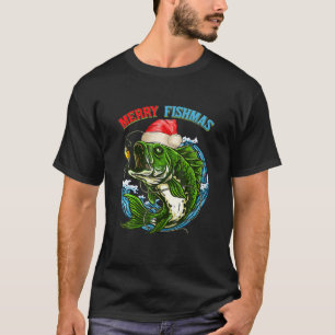 T-shirt Joyeux Noël Pêcheries Drôle Pêche Poisson Présente