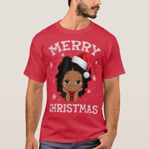 T-shirt Joyeux Noël Père Noël Costume afro-américain Xma