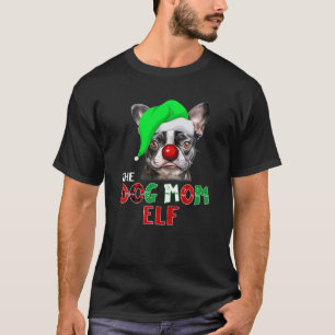 T-shirt Joyeux Noël Père Noël Elf Boston Terrier Chien mam