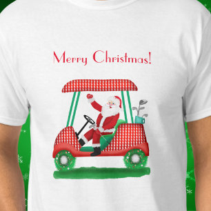 T-Shirt Joyeux Noël Père Noël en voiturette de gol