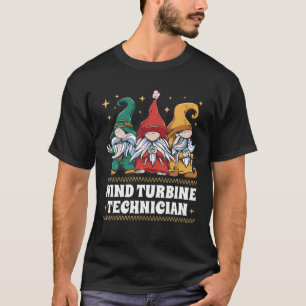 T-shirt Joyeux Noël Père Noël Gnome Xmas Vent Turbine Tech