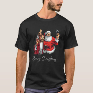 T-shirt Joyeux Noël Père Noël Jésus Selfie Drôle Noë
