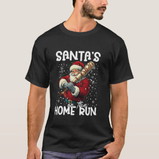 T-shirt Joyeux Noël Père Noël jouer au baseball pour Ballp