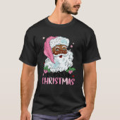 T-shirt Joyeux Noël Père Noël Noir Afro Ame Africain (Devant)
