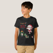 T-shirt Joyeux Noël Père Noël Patinage Enfants Vacances (Devant entier)