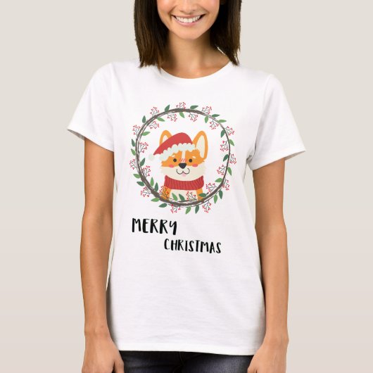 T-shirt Joyeux Noël Père Noël Puppy (Devant)