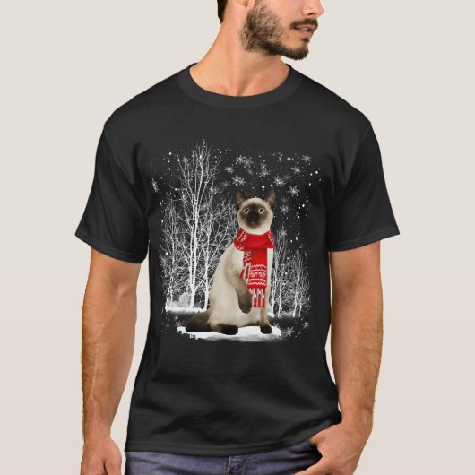 T-shirt Joyeux Noël Père Noël Ragdoll Siamese Chat Christm (Devant)