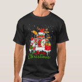 T-shirt Joyeux Noël Père Noël Reindeer Drum Musical Snowma (Devant)