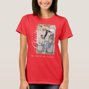 T-shirt "Joyeux Noël" Photo personnalisée et nom