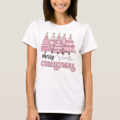 T-shirt Joyeux Noël Pink Tree (Devant)