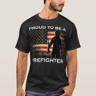 T-shirt Joyeux Noël Pompier Pompier Pompier USA Drapeau No