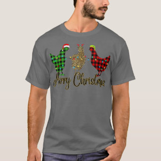 T-shirt Joyeux Noël Poulet de Noël Feu de Noël Feu de Noël