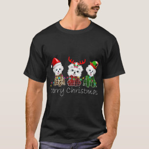 T-shirt Joyeux Noël Reindeer Maltais Elf Santa Hat Fai