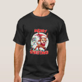 T-shirt Joyeux Noël Renne empêtré dans les guirlandes de N (Devant)