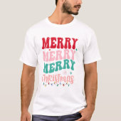 T-shirt Joyeux Noël Retro Typographie Noël (Devant)