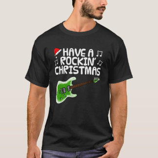 T-shirt Joyeux Noël Rock, Guitariste Guitare Électrique