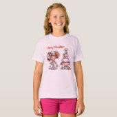 T-shirt Joyeux Noël rose (Devant entier)