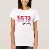 T-shirt Joyeux Noël rose (Devant)